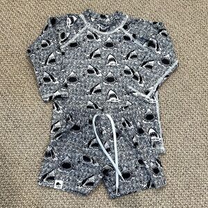 George hats shark rash guard and shorts